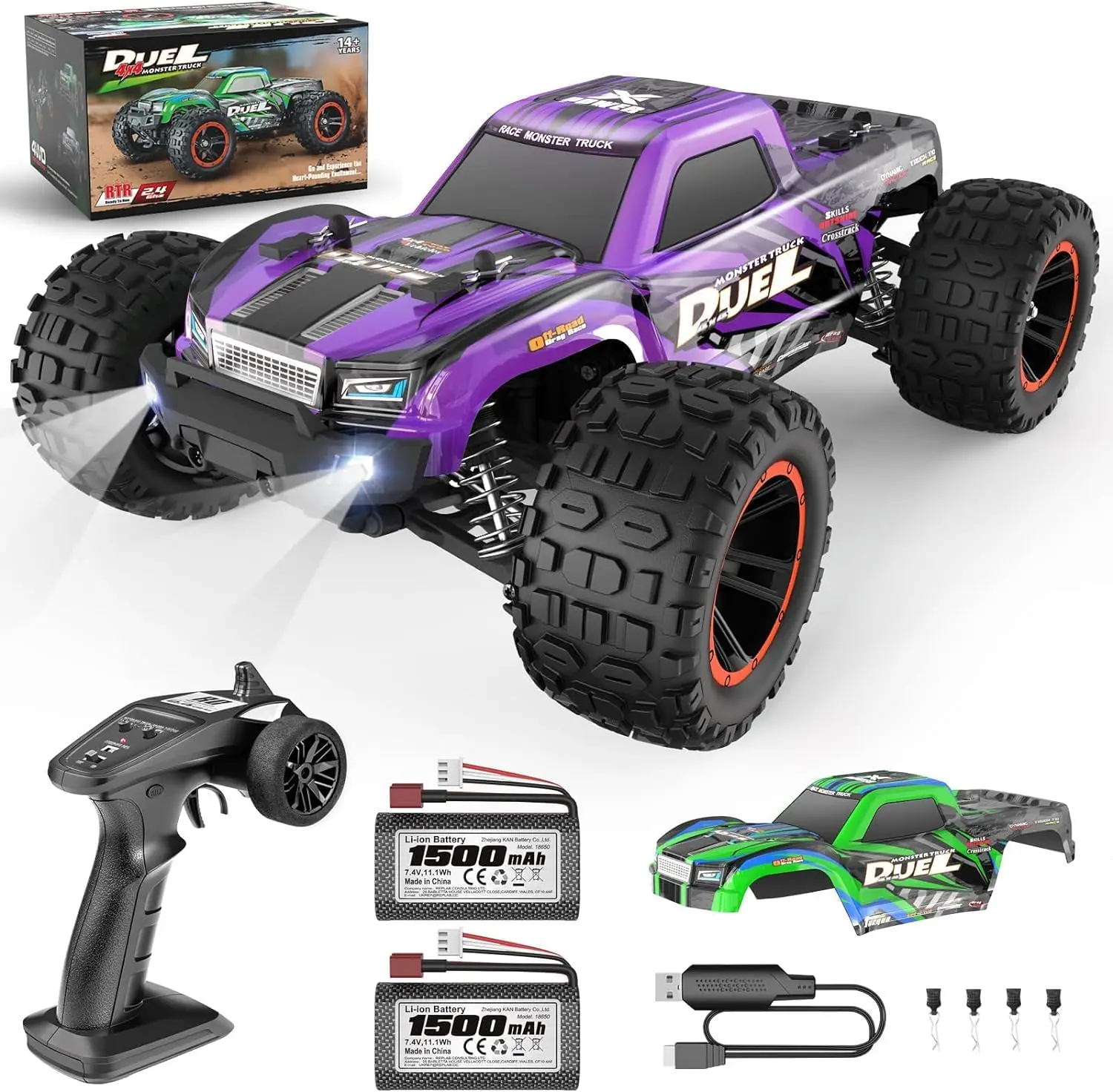 Rc Hobby Monster Truck - Camion RC 1:14, Auto Telecomandata ad