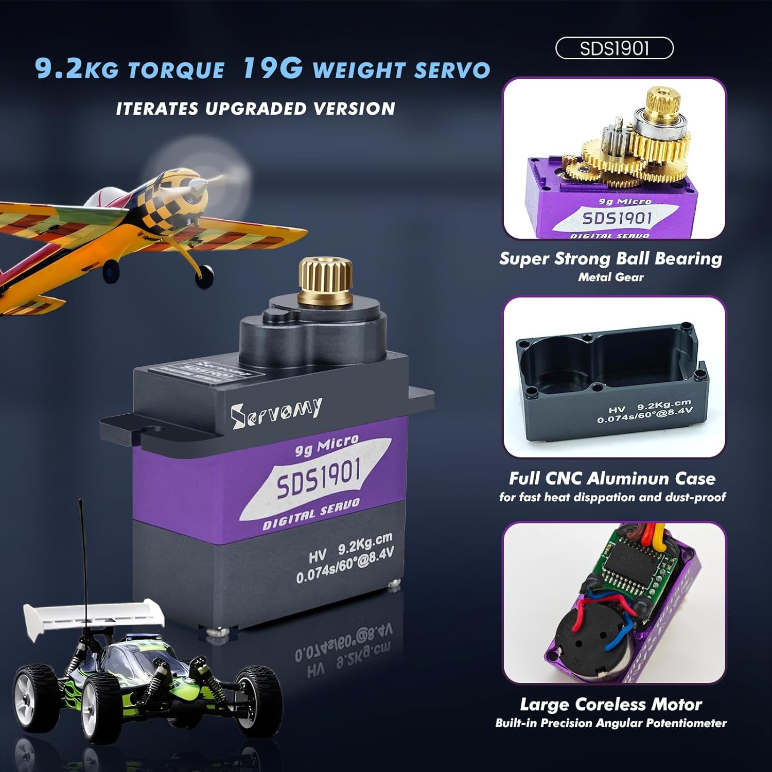 SERVOMY-SDS1901 Digitale 9G Mi - Servo Metal Gear recensione e prezzo